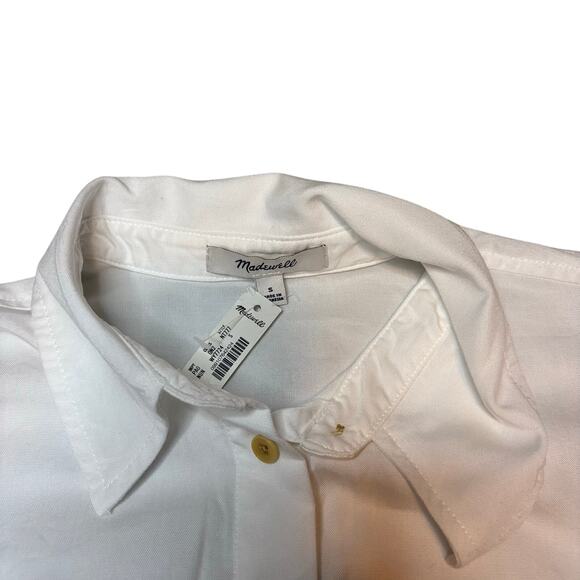 NWT Women’s Relaxed Dolman Button-Up Shirt White Tencel Size S - Picture 6 of 7